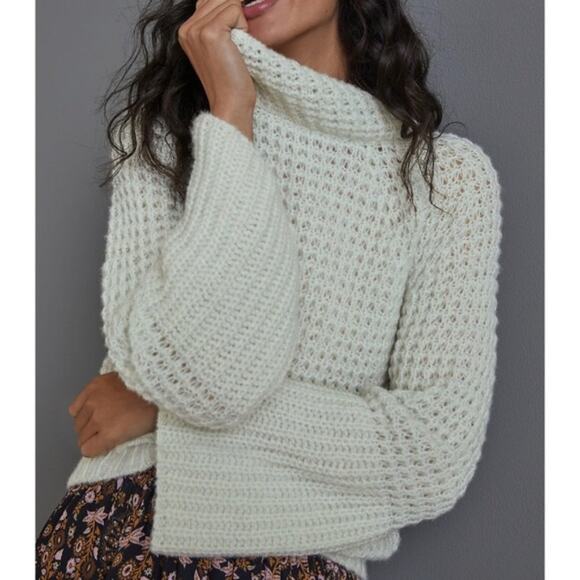 Anthropologie Maeve Mint Bell-Sleeve Sweater - Picture 2 of 16